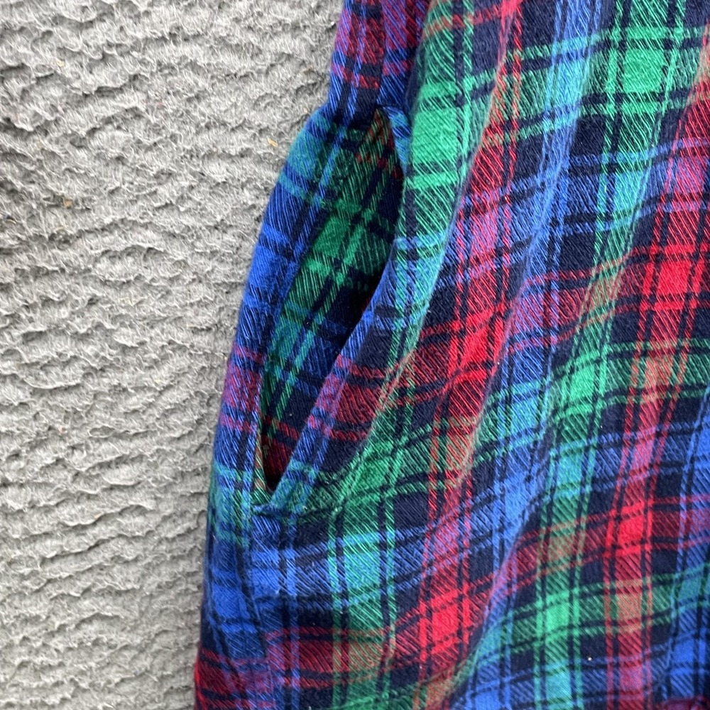 Lands' End Flannel Shirt Dress Women Large Plaid Tunic Western Fall Outdoor Gorp - Picture 7 of 10